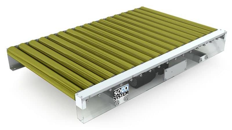 Driven pallet roller conveyor with sub mounted gearbox 190mm