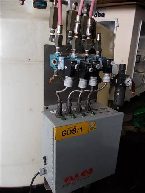 Poly Process 1000L plastic storage vessel in fork truck frame