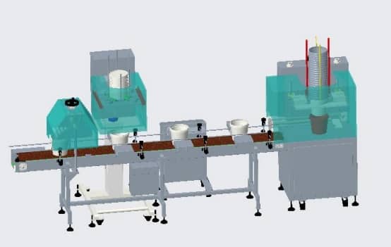Bucket Dispensing and Lidding Line
