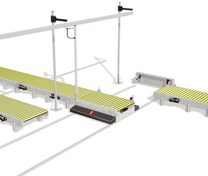Transfer trollies for chain conveyor