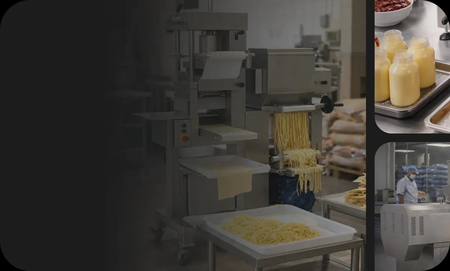 automated-food-depositing-and-extrusion-line-producing-pasta-products,-batter-filling-systems-and-portion-forming-machinery