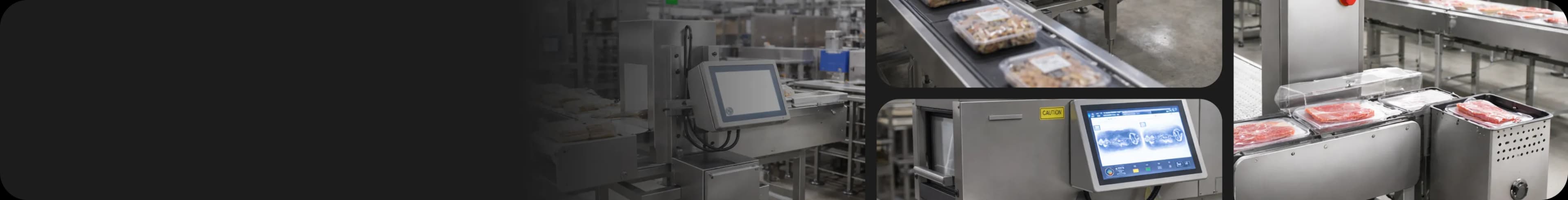 Food inspection conveyor line with automated weighing system, metal detection and X-ray scanning and inspection systems