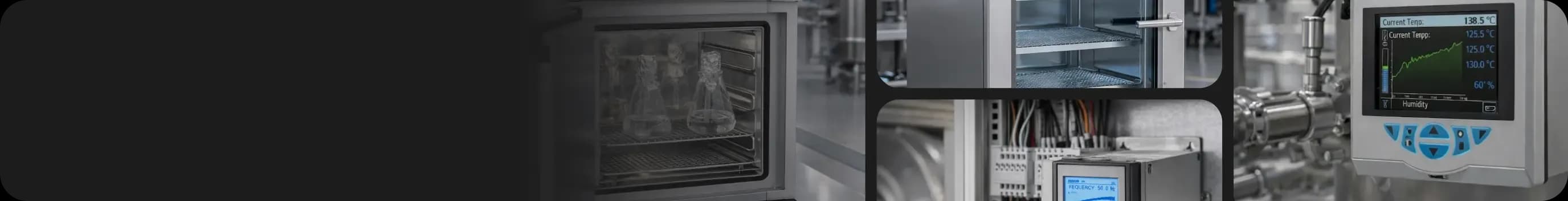 Laboratory thermal processing equipment including drying ovens, environmental test chambers and digital process controllers