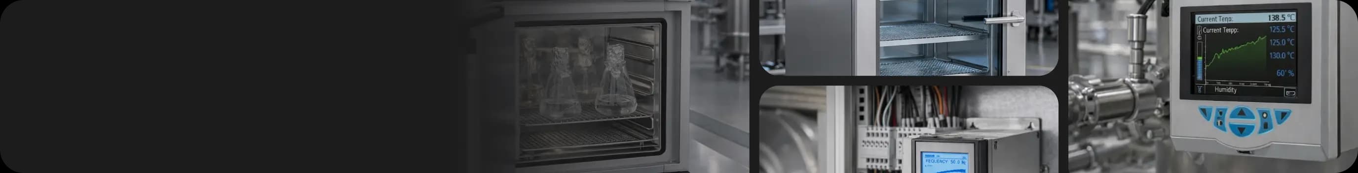 Laboratory thermal processing equipment including drying ovens, environmental test chambers and digital process controllers